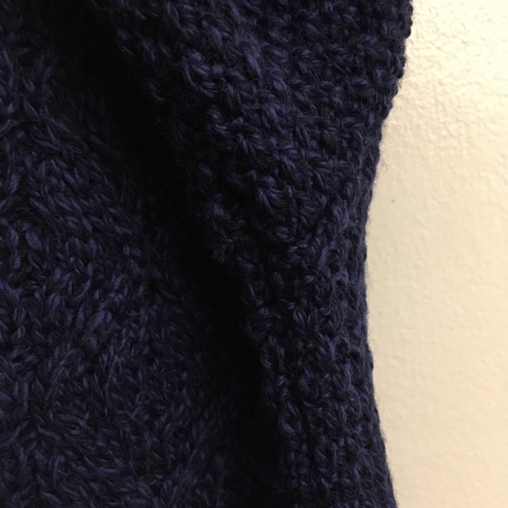 Women’s Aran Cable Knit Side Zip Sweater Size XL Deep Water Blue - Picture 6 of 7
